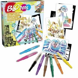 Lansay Blopens - Set de Actividades con Aerógrafo y Plantillas Reutilizables de Animales Bebés
