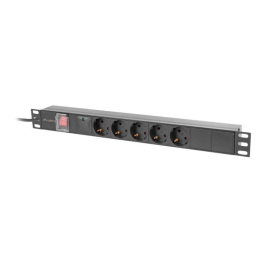 LANBERG PDU-05F-0200-BK Unidad de Distribución de Energía (PDU) 5 Salidas AC Tipo F 1U Negro 2m Precio: 21.49999995. SKU: B1HNKV77FX