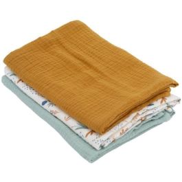 Set de 3 Arrullos de Bambú - DOMIVA - 1 Estampado + 2 Liso - Verde caramelo - 60x60 cm Precio: 28.9971781. SKU: B186NNPPWA