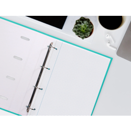 Liderpapel Recambio A4 250 Hojas 90gr Cuadro 4mm Con Margen 4 Taladros