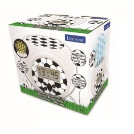 Lexibook Proyector Despertador Fútbol con Proyección de Balón en Techo y Luz Nocturna de 3 Colores, Pantalla LCD Retroiluminada Azul, Alarma Snooze y Temporizador