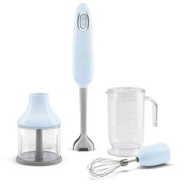 Smeg HBF03PBEU Batidora de Mano con Accesorios, Estilo Años 50, Azul Pastel