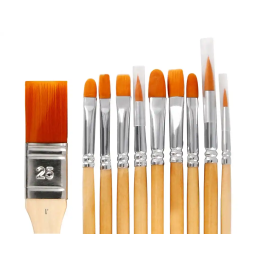 Liderpapel Pinceles Sintéticos 10 Unidades Puntas y Tamaños Surtidos Bolsa Certificado FSC