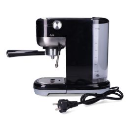 Edm Cafetera Espresso 20 Bares Depósito 1,3L Vaporizador Parada Automática Función Una y Dos Tazas Panel LED Acero Inoxidable Negro