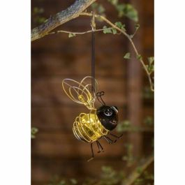 Galix Abeja Solar Decorativa en Metal y Vidrio con 4 LED Blancos Cálidos y 8h de Iluminación. Medidas 11x10x14cm. Galix Abeja Solar Decorativa en Metal y Vidrio con 4 LED Blancos Cálidos y 8h de Iluminación. Medidas 11x10x14cm.