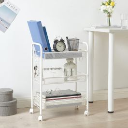 Inde Carrito Auxiliar Confortime de 3 Niveles con Ruedas, 58.7 cm Largo x 26.7 cm Ancho x 7.5 cm Alto (4 Unidades)