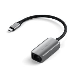 Satechi Adaptador USB-C a Ethernet 2.5 Gigabit, cable trenzado, carcasa de aluminio, plug & play