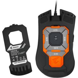 Gigabyte Aorus M5 Ratón Gaming Óptico USB, 16000 DPI, para mano derecha, Programable, Iluminación RGB, Negro