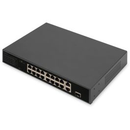 Digitus Switch 16-Port 10/100 PoE 32W Fast Ethernet, 2 enlaces Gigabit RJ45/SFP, No administrado, Montaje en rack 1U, Negro Precio: 205.59000011. SKU: B19F92SW9F