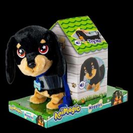 Bizak 64559091 Waggles, Mi Perrito Salchicha interactivo que camina, ladra, mueve la cola. Peluche suave, incluye correa
