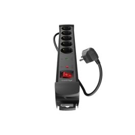 Lanberg SP1-05F-0150-BK Base Múltiple de 5 Salidas AC Tipo F, Cable de 1,5 m, Color Negro, Con Supresor de Sobretensiones Lanberg SP1-05F-0150-BK Base Múltiple de 5 Salidas AC Tipo F, Cable de 1,5 m, Color Negro, Con Supresor de Sobretensiones