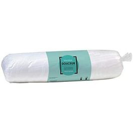 Almohada larga de microfibra 140 cm, relleno 950g 100% poliéster, soporte cabeza y cuello, acabado bourdon