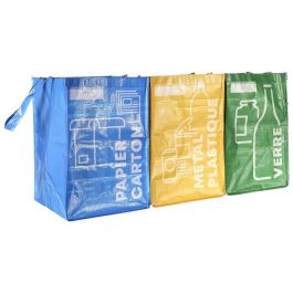Je cherche une Idee Juego 3 Bolsas Reciclaje Separación Desechos Papel Cartón Metal Plástico Vidrio 28.5x27.5x40.5 cm Precio: 6.50000021. SKU: B1H5XPYWNT