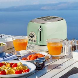 Ariete 155/14 Tostador Vintage 2 Ranuras Verde con Rueda Selectora de 6 Niveles y Bandeja Recogemigas