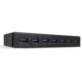 Lindy Hub USB 3.0 de 7 Puertos con Carga BC 1.2, 5 Gbps, Compatible USB 2.0/1.1, 36W para Móviles y Tablets