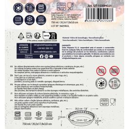 Quttin Fuente de Vidrio para Horno 20.2 x 17.8 x 3.8 cm 750 cc (6 Unidades)