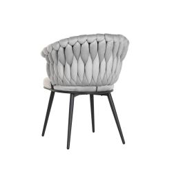 Silla de Comedor Home ESPRIT Negro Gris Poliéster Metal 60 x 66 x 84 cm 66 x 60 x 84 cm Silla de Comedor Home ESPRIT Negro Gris Poliéster Metal 60 x 66 x 84 cm 66 x 60 x 84 cm
