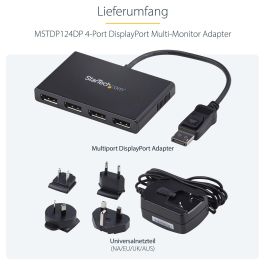 StarTech MST HUB - Adaptador de 4 Puertos DisplayPort 1.2, 4x DisplayPort 1080p, Windows, Negro