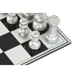 Juego De Mesa Moderno DKD Home Decor Negro Plateado 60 x 0.5 x 60 cm Juego De Mesa Moderno DKD Home Decor Negro Plateado 60 x 0.5 x 60 cm