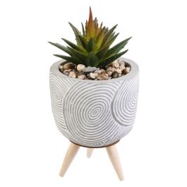 Home Deco Factory Planta Artificial Maceta Cemento D.8cm H.14,5cm