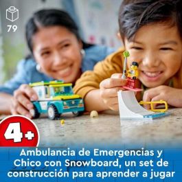 Juego de construccion ambulancia de emergencias y chico con snowboard lego city Juego de construccion ambulancia de emergencias y chico con snowboard lego city