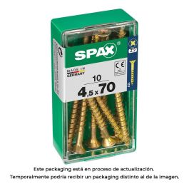 Spax 4081020450701 Tornillo Madera Universal Rosca Parcial Cabeza Plana Yellox 4,5x70mm Ranura Cruz Z2 4CUT Caja 10 Unidades Precio: 3.50000002. SKU: S7913919