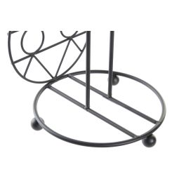 DKD Home Decor Portarrollos Cottage Negro 15.5 x 15.5 x 39.5 cm