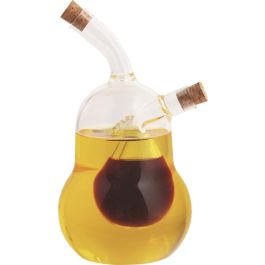 DKD Home Decor Aceitera Vinagrera Basicos para Aceite y Vinagre de Borosilicato y Corcho Transparente 540 ml