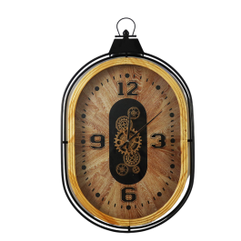 DKD Home Decor Reloj de Pared Loft Hierro y Cristal Natural Negro 92x56 cm Grande Decoración Precio: 88.50000016. SKU: B1FVCLLMAL