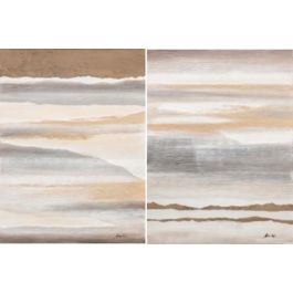 DKD Home Decor Cuadro Moderno Abstracto de Lienzo y Pino Pintado a Mano Beige Gris 120 cm Alto x 90 cm Ancho (Set de 2) Precio: 116.69000057. SKU: B19DNRLVQV