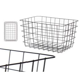 Cesta Metal Negra Rectangular Grd Kinvara 38X20CM (6 Unidades) Precio: 33.94999971. SKU: B19N38ATSM