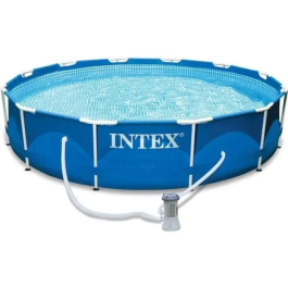 Intex Piscina Kit 28212NP Estructura Metal Tubular Redonda 365.76 x 76.2 cm