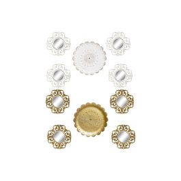 Juego de Espejos DKD Home Decor Cristal Dorado Blanco PP 2 Unidades Moderno Decapé (35 x 2 x 35 cm) Precio: 40.68999979. SKU: B1HB634276