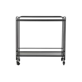 DKD Home Decor Consola Loft Negro Metal y Cristal 28 x 80.5 x 80 cm