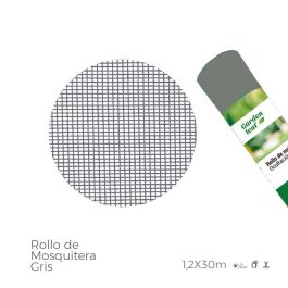 Edm Mosquitera fibra de vidrio gris 1,20x30m rollo resistente PVC