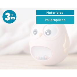 KioKids Juguete Tentetieso Búho Rosa de Plástico y Textil Decorativo con Ojitos Móviles y Campanitas para Bebés +3 Meses
