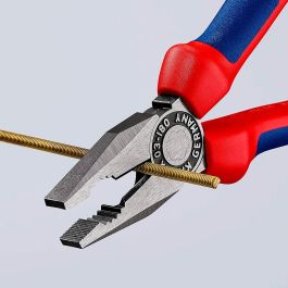 Knipex Alicates universales 0302180 185 mm filo con bisel, para cortar alambre blando y duro