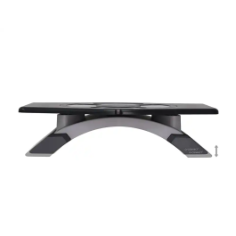 Q-connect Soporte para Monitor Giratorio y Ajustable en Altura con Plataforma, HIPS, 411x287x99 mm