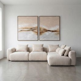 Sofá Chaise Longue Derecha Crema Tejido 307 X 202 X 81 cm Precio: 2390.0041. SKU: B147TXHFJ7