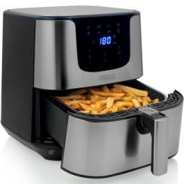 Princess 183312 Freidora de Aire Deluxe Digital XXL Sin Aceite, 5.5L, 1700W, 8 Programas, 7 Raciones