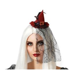 Diadema Halloween Sombrero Bruja Rojo Con Velo Mujer Adulto Precio: 1.49999949. SKU: B15LNTEEBF