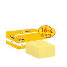 Post-It Bloc Notas Adhesivas 653, 100 Hojas 38x51 mm, Canary Yellow, Paquete 16 Unidades + 4 Gratis Precio: 9.68999944. SKU: B16Y36ACJL