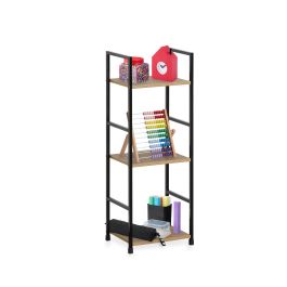 Confortime Estanteria 3 Niveles Metal-Madera Negra 84.5 x 25 x 5.5 cm