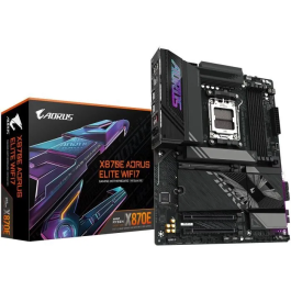 Gigabyte Placa Base X870E AORUS ELITE WIFI7 ATX AM5 para CPUs AMD Ryzen 7000, 8000, 9000, Wi-Fi 7, DDR5, PCIe 5.0, 2.5GbE LAN