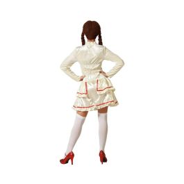 Disfraz Muñeca de Porcelana Mujer Adulta con Vestido Beige y Lazos Rojos Talla XS-S Halloween