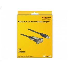 DeLOCK Adaptador USB 2.0 Tipo-A a 1 x Serie RS-232 DB9, 3 m