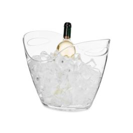 Kinvara Cubitera de botellas doble asa 8L, Plástico transparente, 35x25x25 cm (6 Unidades)