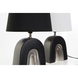DKD Home Decor Lámpara Sobremesa Moderno Negro Blanco 23 x 16 x 32 cm (2 Unidades)