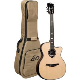 Lag HV50N-ACE Guitarra Clásica Nylon Hyvibe H2 50 A/E Auditorium Cutaway Abeto Engelmann Ébano Macassar Lag HV50N-ACE Guitarra Clásica Nylon Hyvibe H2 50 A/E Auditorium Cutaway Abeto Engelmann Ébano Macassar