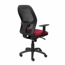 PIQUERAS Y CRESPO Silla Jorquera malla negra asiento bali granate PIQUERAS Y CRESPO Silla Jorquera malla negra asiento bali granate